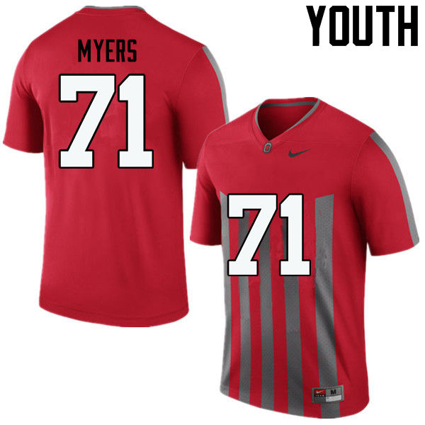 Youth Ohio State Buckeyes #71 Josh Myers College Football Jerseys Game-Throwback